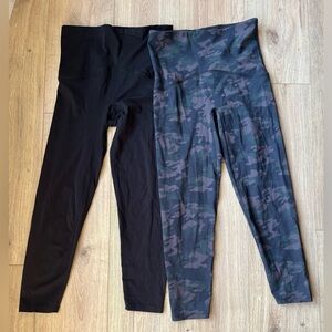 SPANX Black and Camouflage Leggings Bundle size M